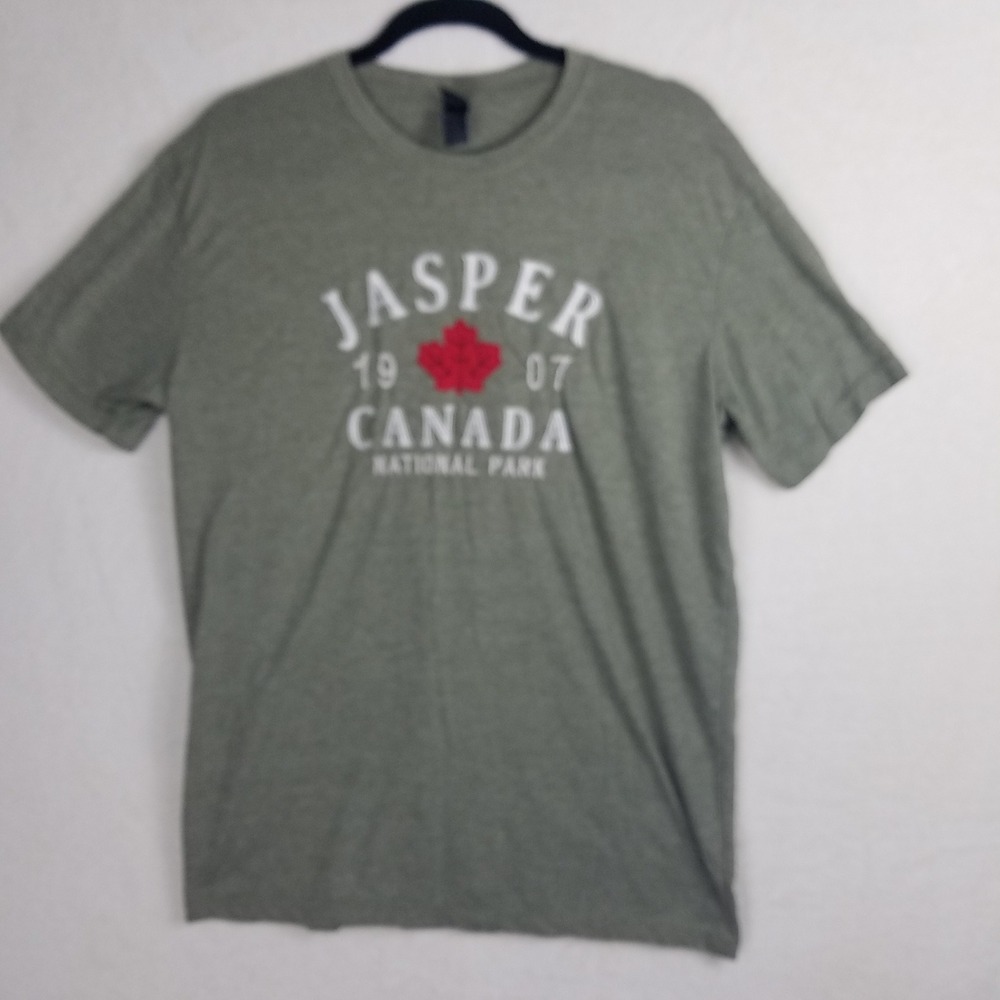 Jasper Canada National Park T-Shirt Mens XL Green Heather Embroidered vintage